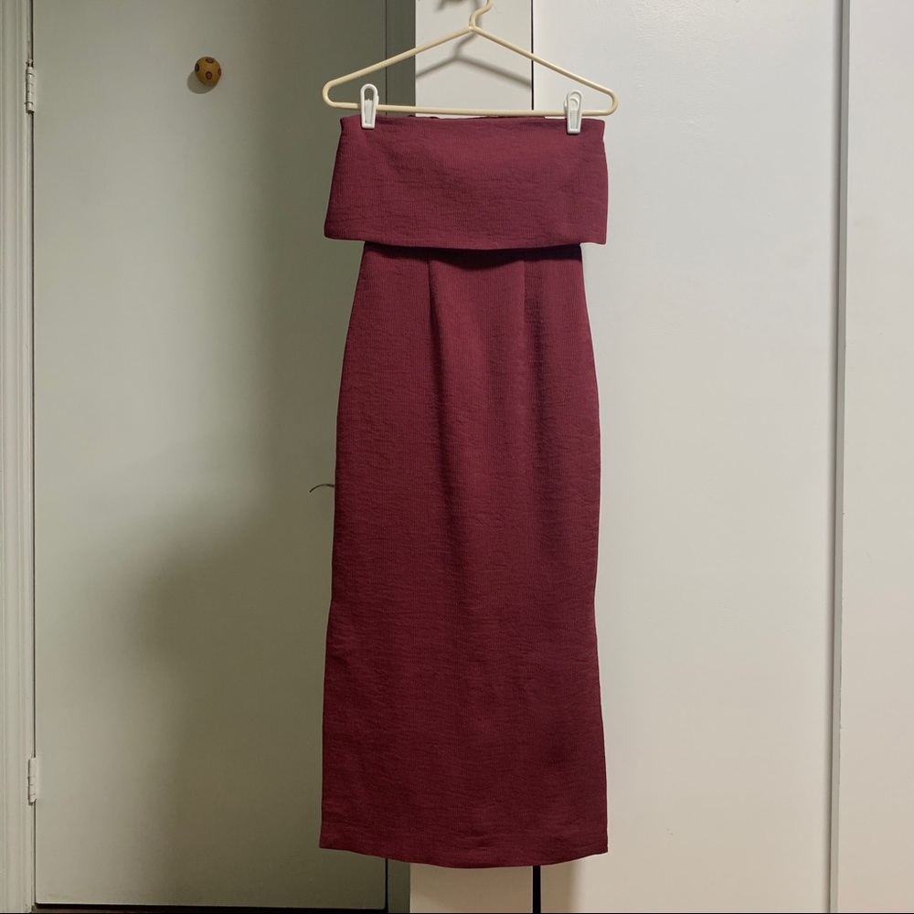 [Used Once] Tube Dress in Wine Red